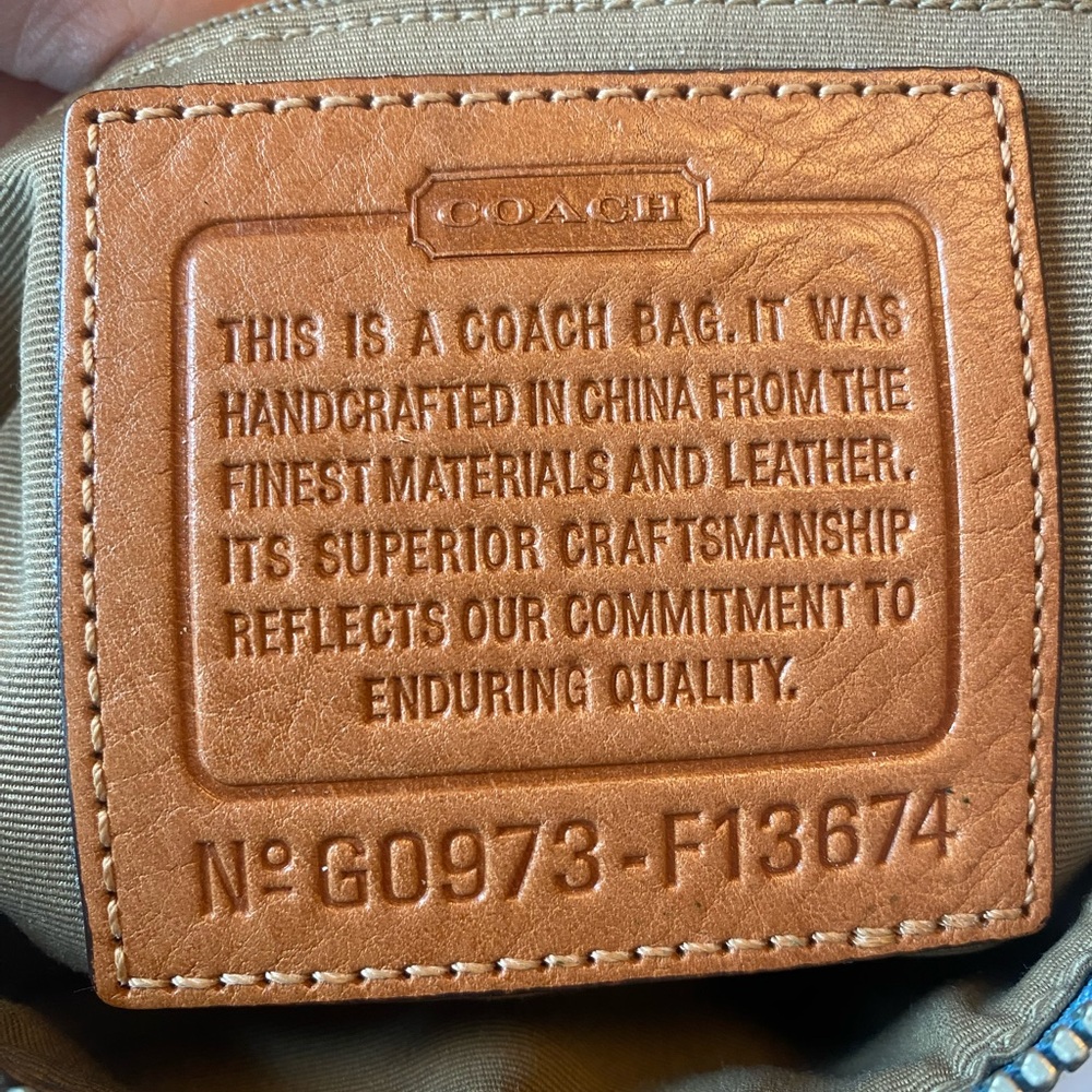 Coach Signature C Brown & Blue Canvas Bag AND Wallet - Picture 14 of 16